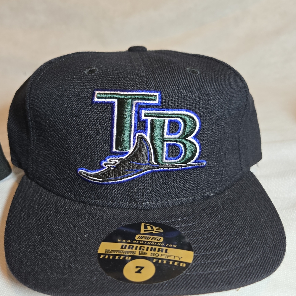 NWT Black New Era 59FIFTY Tampa Bay Devil Rays' Fitted Hat Cap size  7